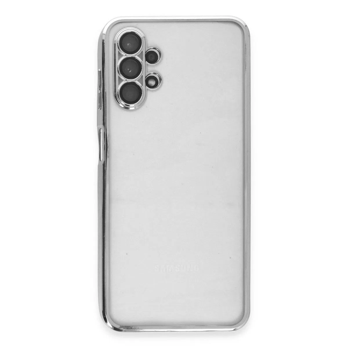 Samsung Galaxy A13 4g Kılıf Razer Lensli Silikon - Gümüş görsel 2