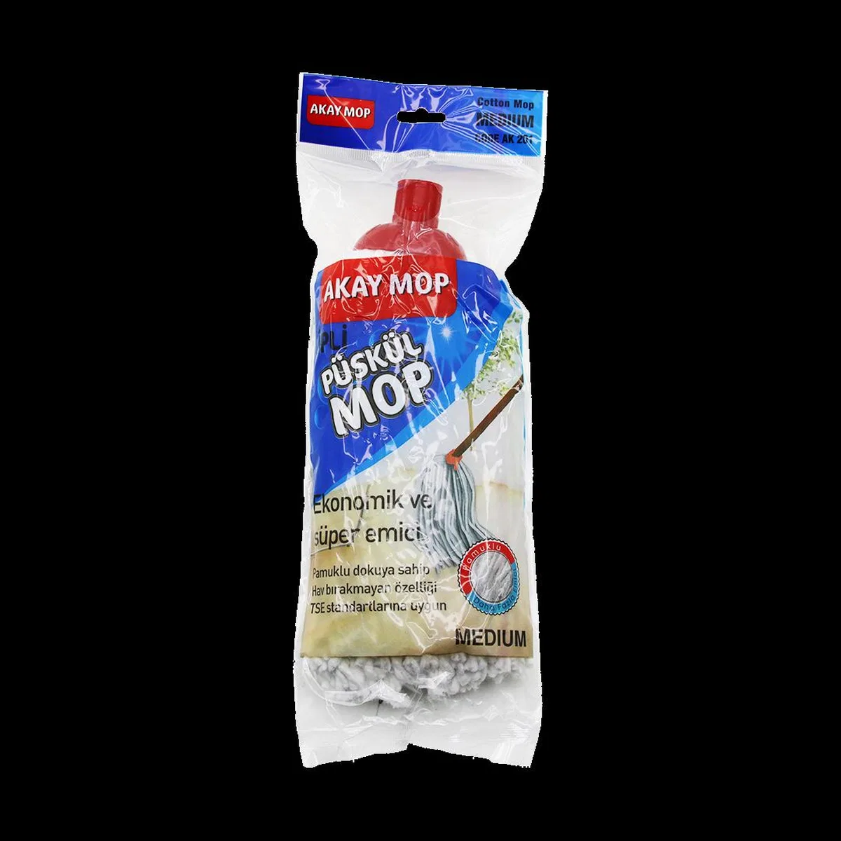 Pamuklu Püsküllü Küçük Mop (Klasik Sap Uyumlu) görsel 2