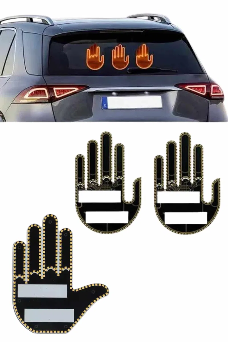 Kumandalı El Led Araba İçi 4 Farklı Mod El Orta Parmak Led görsel 2