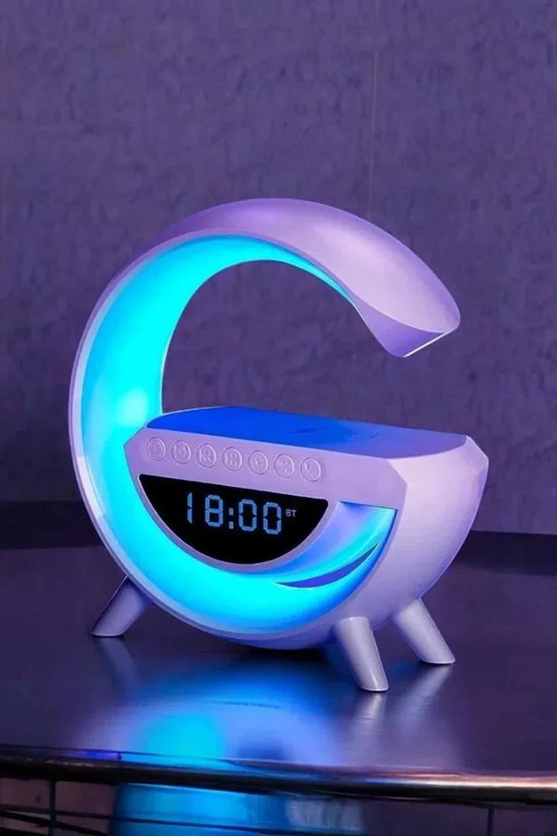 Bluetooth Hoparlör 15w Kablosuz Hızlı Şarj Led Gece Lambası görsel 3