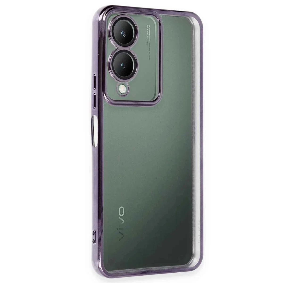 Vivo Y17s Kılıf Razer Lensli Silikon - Mor