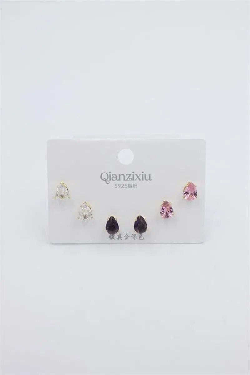 Çoklu Set Küpe - Altın