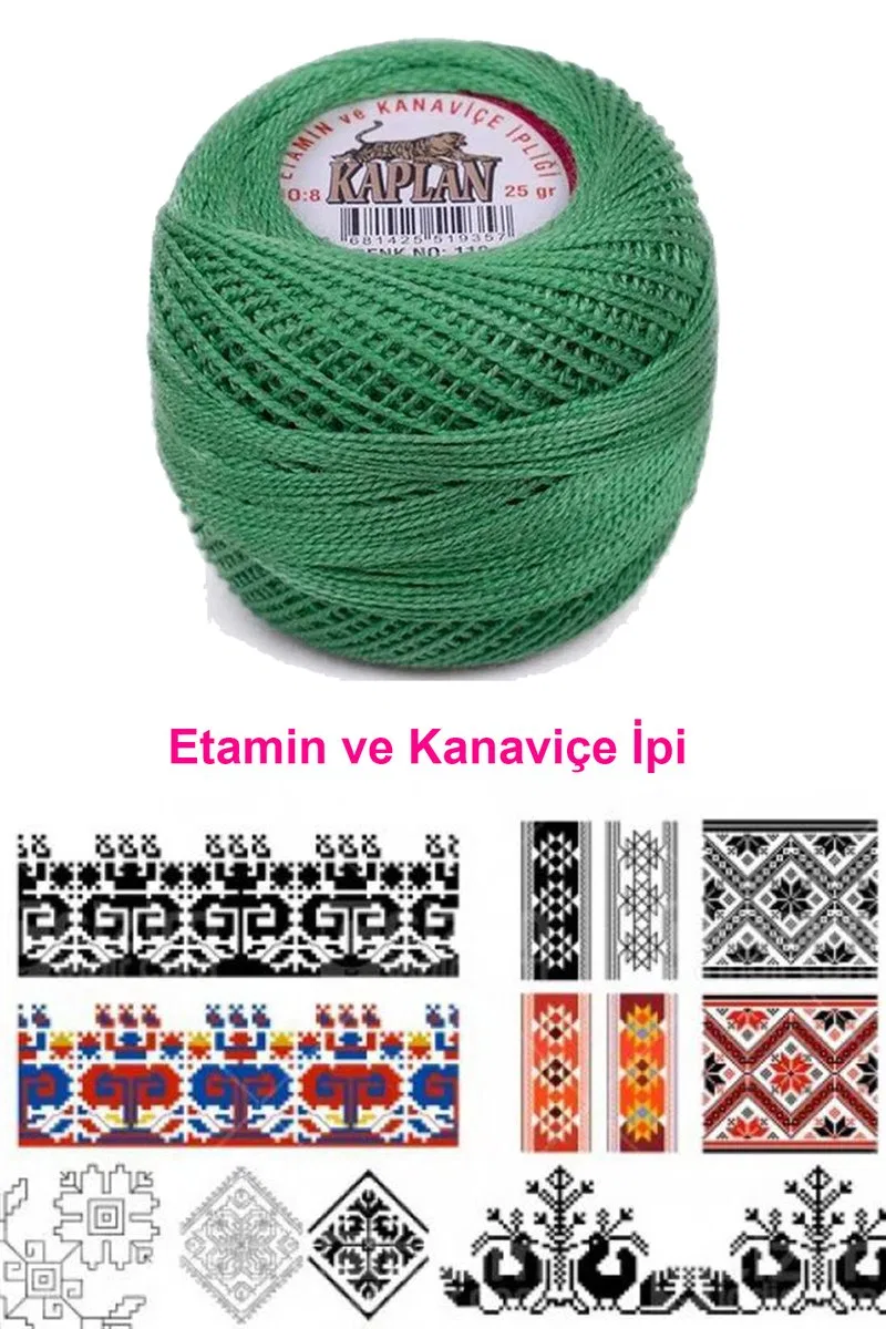 Kaplan Etamin Ve Kanaviçe İpi 8 No Kod/Renk: 110 - Royaleks görsel 2