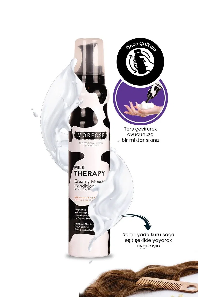 Milk Therapy Kremsi Saç Bakım Köpük 350 ML - Besleyici Koruyucu - mrfs görsel 2