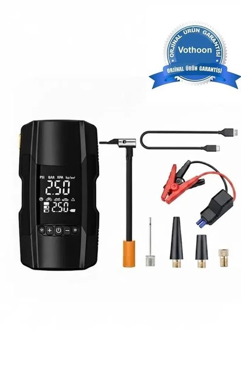 Şarjlı 10. 000 Mah Akıllı Dijital Lastik Şişirme Pompası | 150 Psı | 12v Akü Şarj Takviyeli