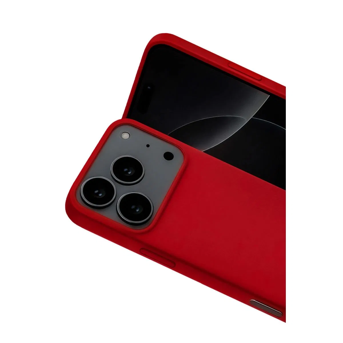 Apple İphone 17 Pro Max Nano İçi Kadife Silikon - Kırmızı görsel 2