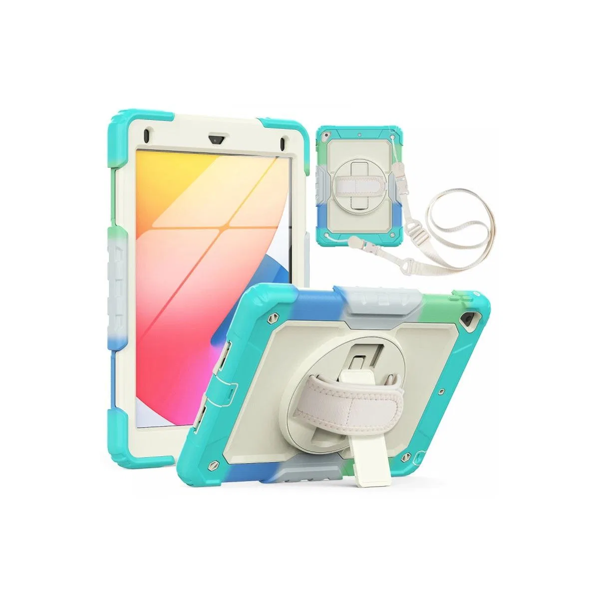 Apple İpad 5 Air 9. 7 Kılıf Tablet Rainbow Kapak - Turkuaz