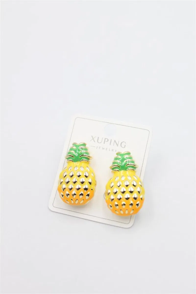 Mineli Ananas Küpe - Altın görsel 2