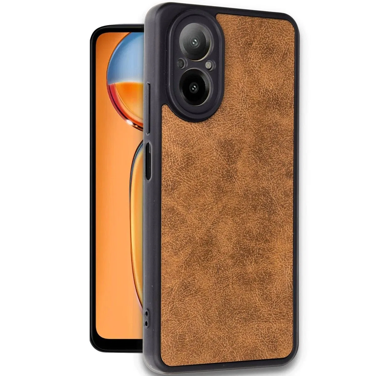 Realme 12 Lite Kılıf Aras Deri Kapak - Taba görsel 2