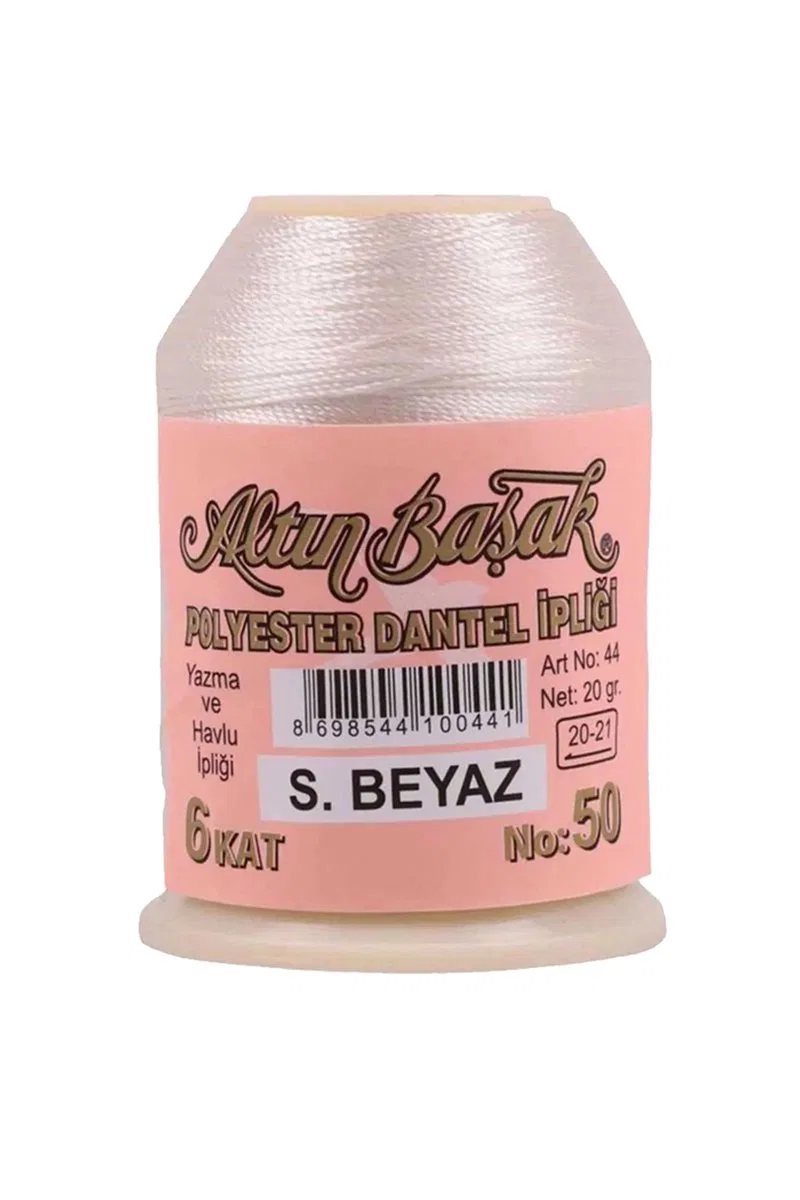 3 Adet Altınbaşak Oya ve Dantel İpi 20 gr - Royaleks - No: Ş. BEYAZ görsel 3