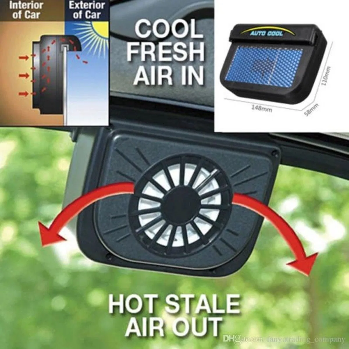 Auto Cool Güneş Enerjisiyle Çalışan Araç İçi Soğutucu görsel 3
