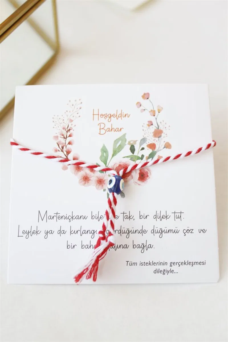12'li Paket Marteniçka İp Bileklik - Kırmızı