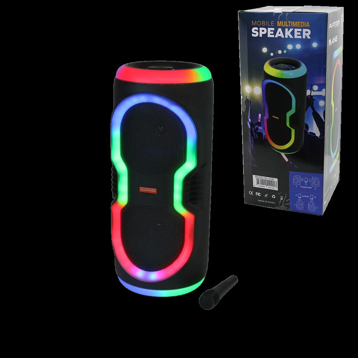 Kablosuz Karaoke Hoparlör Mikrofonlu 2x8 inç Işıklı USB/TF/AUX görsel 2
