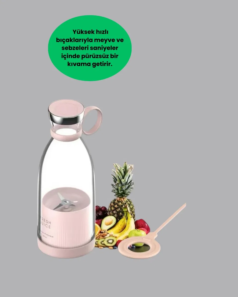 Çevre Dostu Cam Gövdeli Kablosuz Smoothie Blender görsel 5