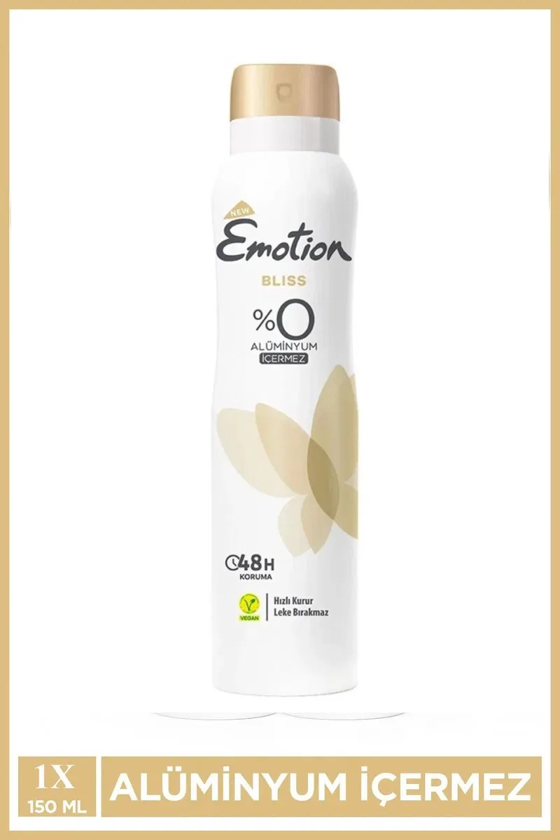 Emotion Bliss Kadın Vegan Deodorant 150 Ml Hızlı Kurur, Leke Bırakmaz