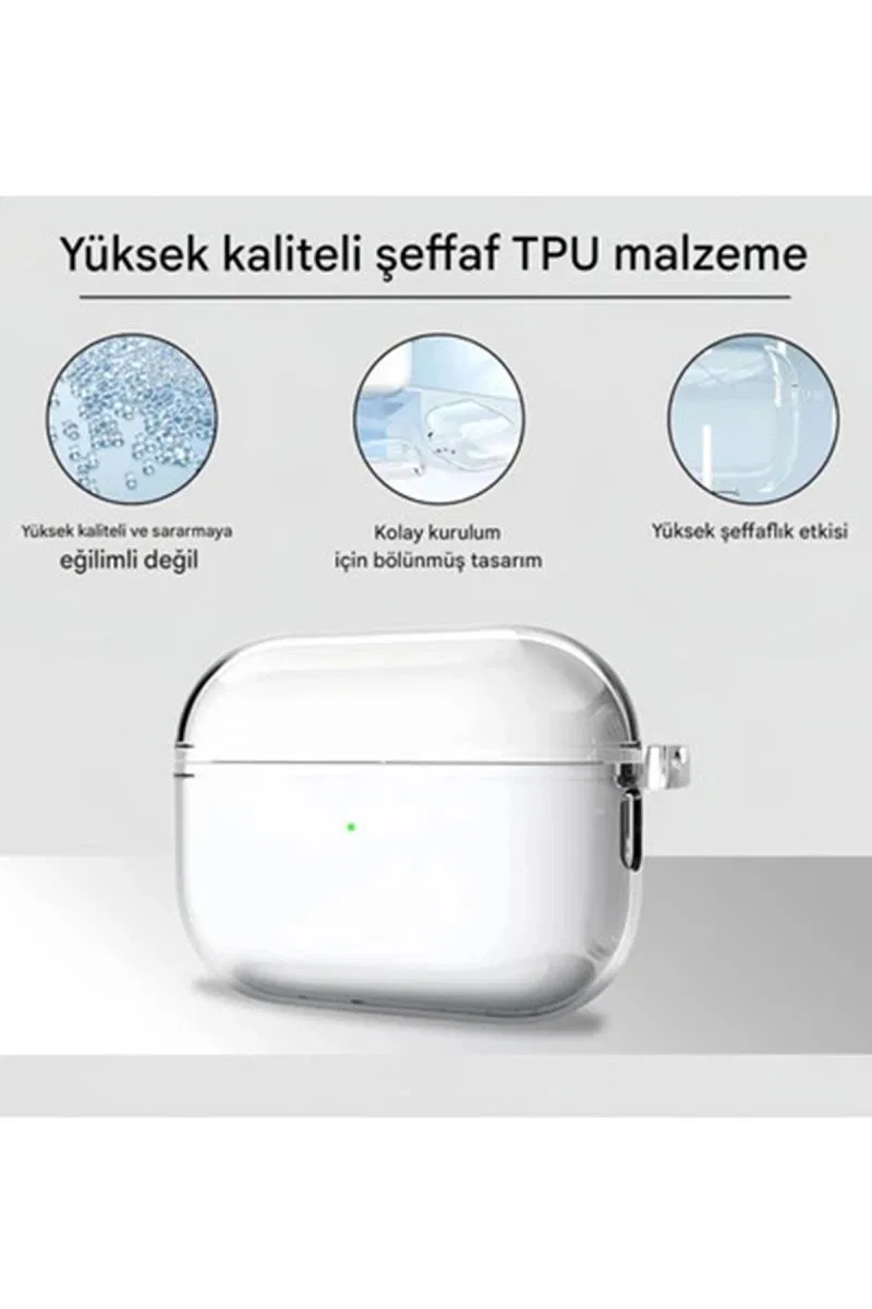 Airpods Pro 3. Nesil İle Uyumlu Şeffaf Cyrstal Clear Ultra Berrak Kılıf ( Kulaklık Değildir ) görsel 4