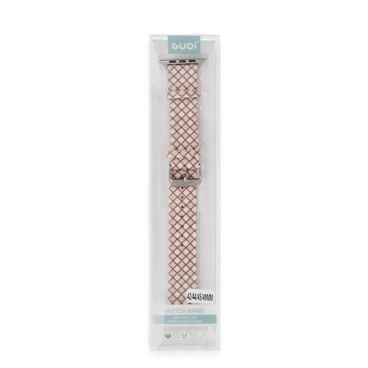 Apple Watch 38mm Karo Motif Kordon - Pembe görsel 2