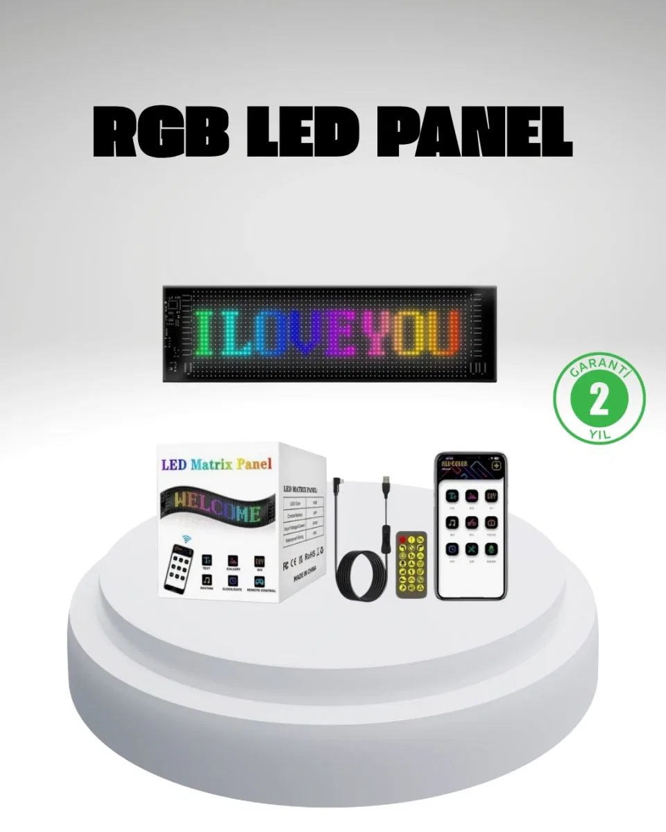 Rgb Led Panel – Mobil Uyumlu, Yazı Ve Gıf Destekli, Usb Bağlantılı Dekoratif Ekran