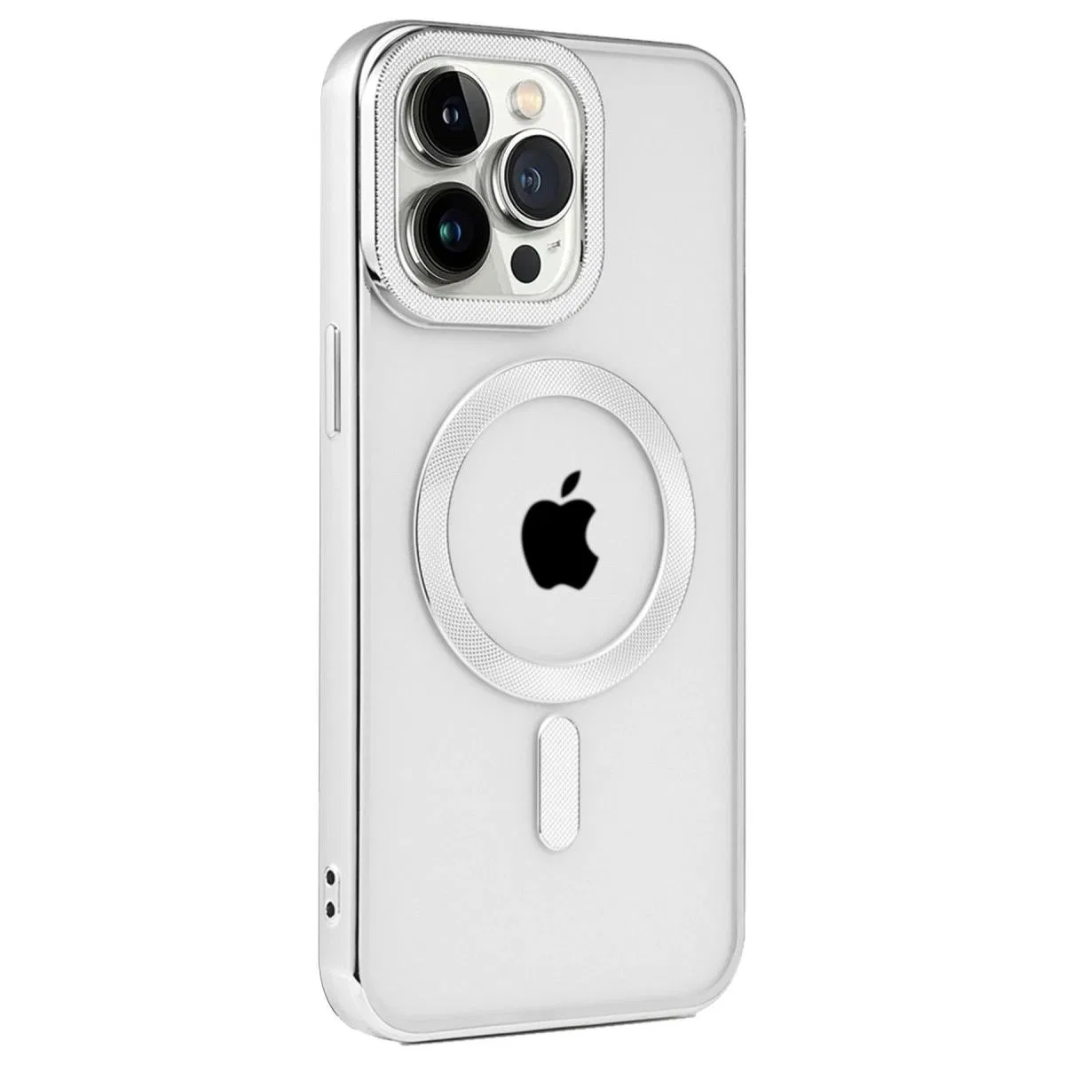 Apple İphone 15 Pro Kılıf Kronos Magsafe Kapak - Gümüş görsel 2