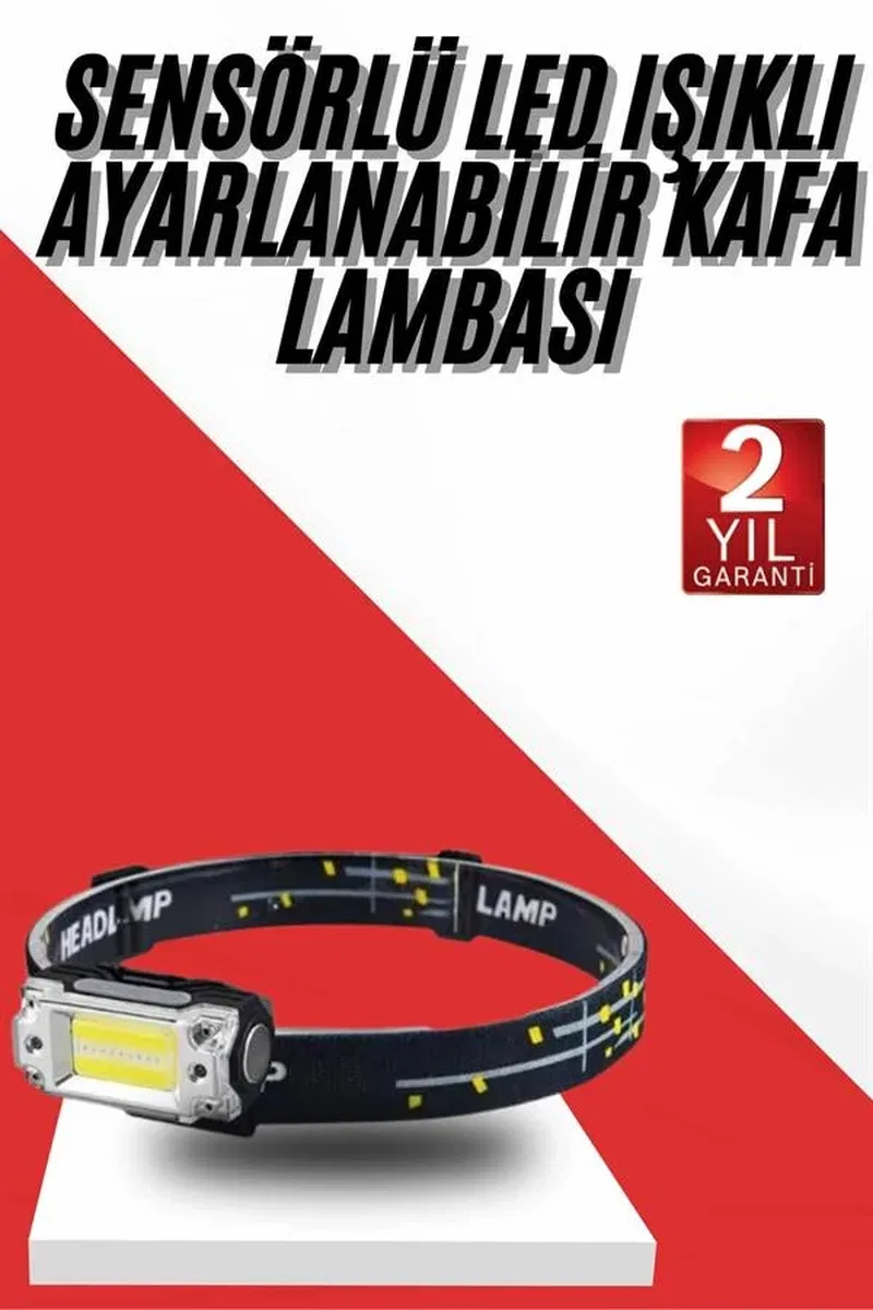 Sensörlü Kamp Lambası Ayarlanabilir Kafa Lambası Kafa Bantlı görsel 2