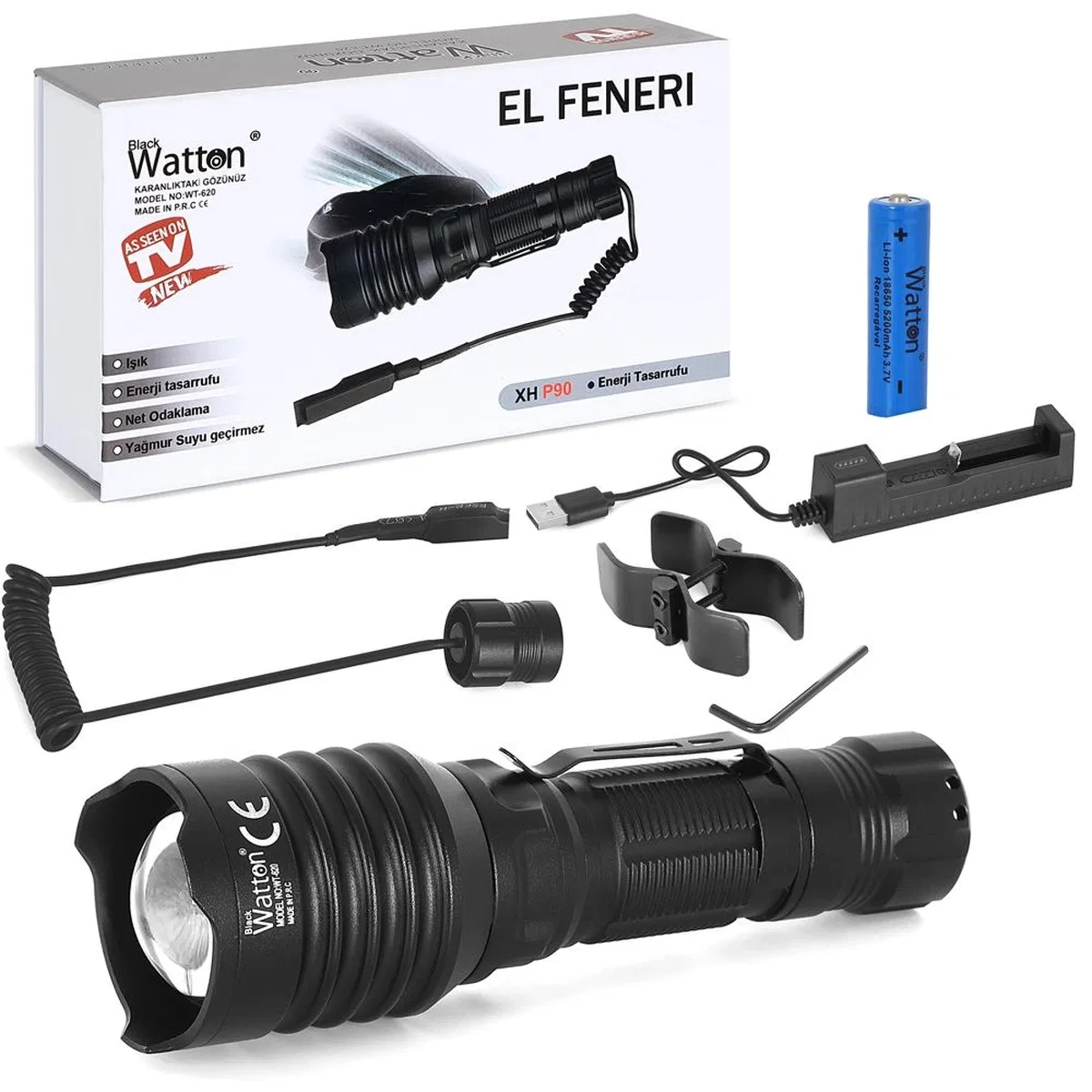 Tg-10 Şarjlı Profesyonel Av Feneri Wt-620 görsel 6