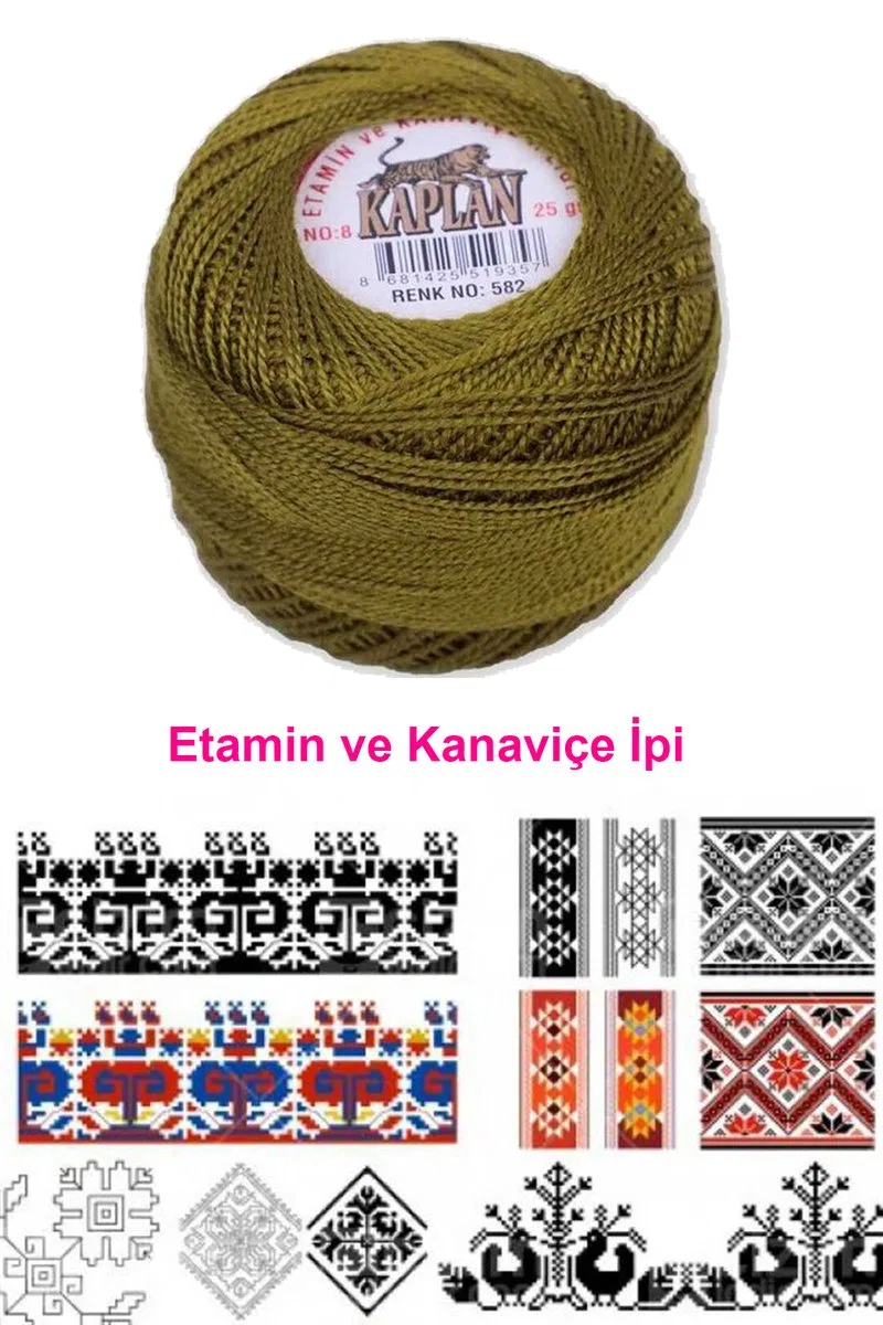 Kaplan Etamin Ve Kanaviçe İpi 8 No Kod/Renk: 582 - Royaleks görsel 2