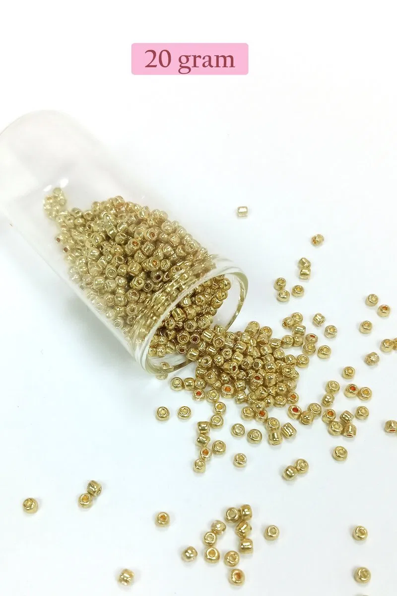 Dökme Cam Kum Boncuk (8/0) 3 mm - 4 Renk - Toplam 80 Gram - BNC416 görsel 5