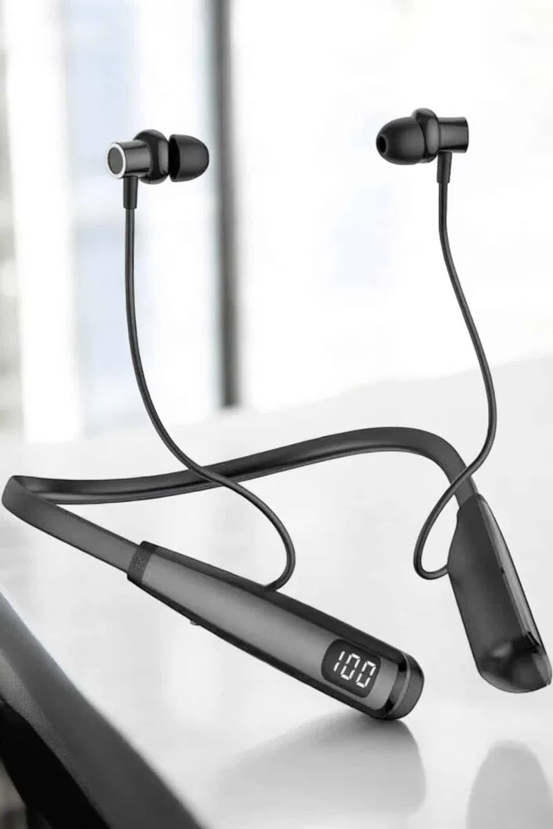 Boyun Bantlı Bluetooth Kulaklık Yüksek Ses Kaliteli 100 Saat Kulaklık görsel 3