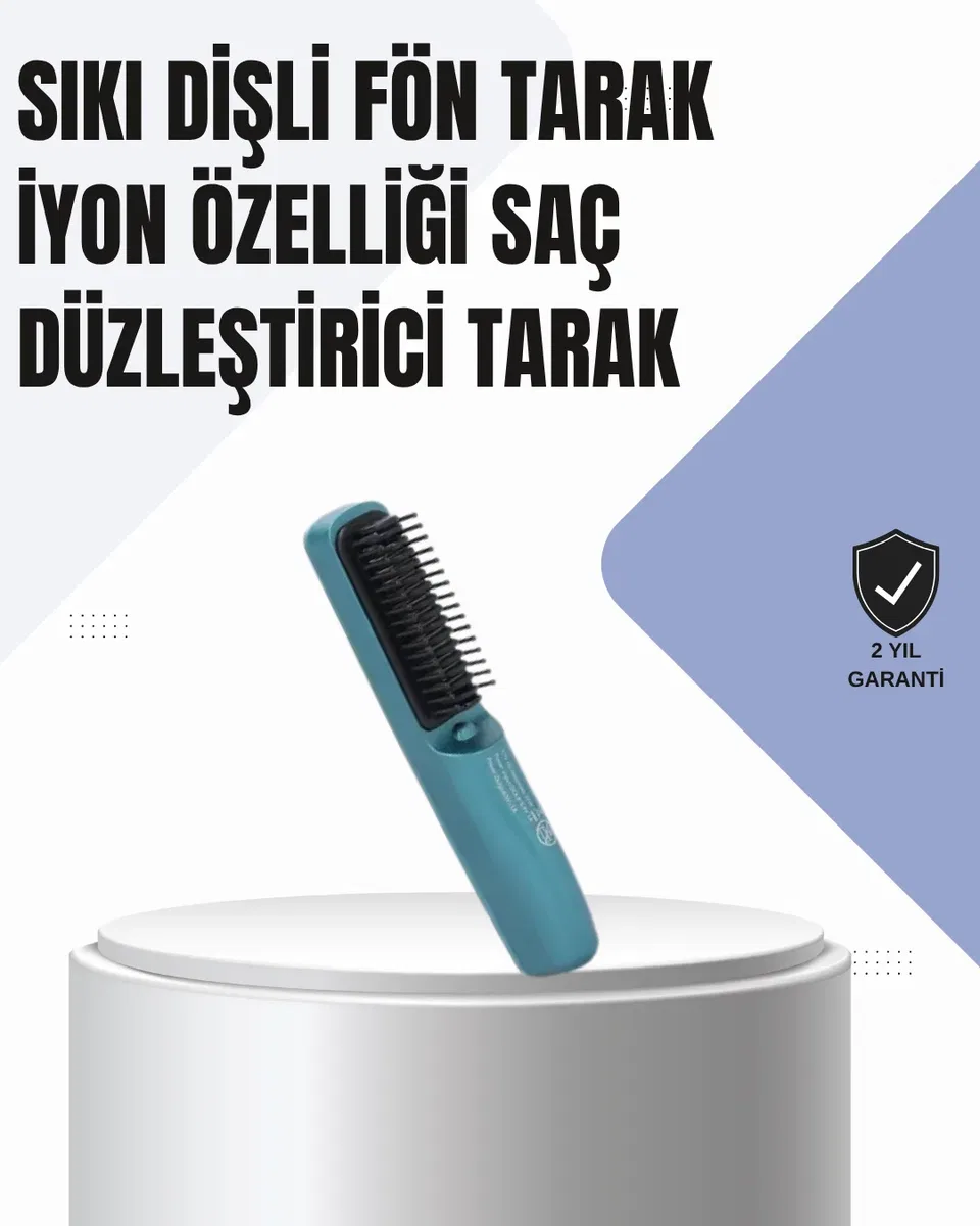3D Dişli Saç Düzleştirici Tarak – USB Şarjlı Kompakt Tasarım