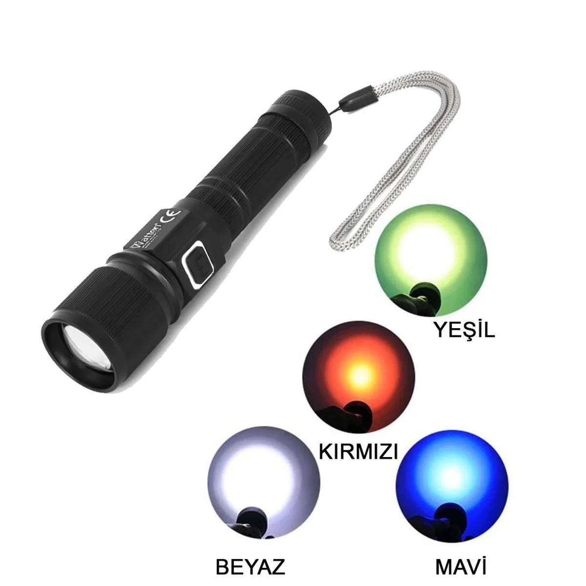 Cree Tg Led 1000 Lümen Göstergeli Fonksiyonel El Feneri Wt-732 görsel 2