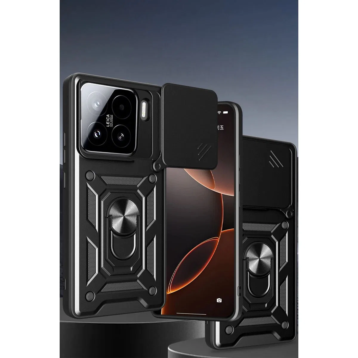 Xiaomi Mi 15 Pro Kılıf Pars Lens Yüzüklü Silikon - Siyah görsel 2