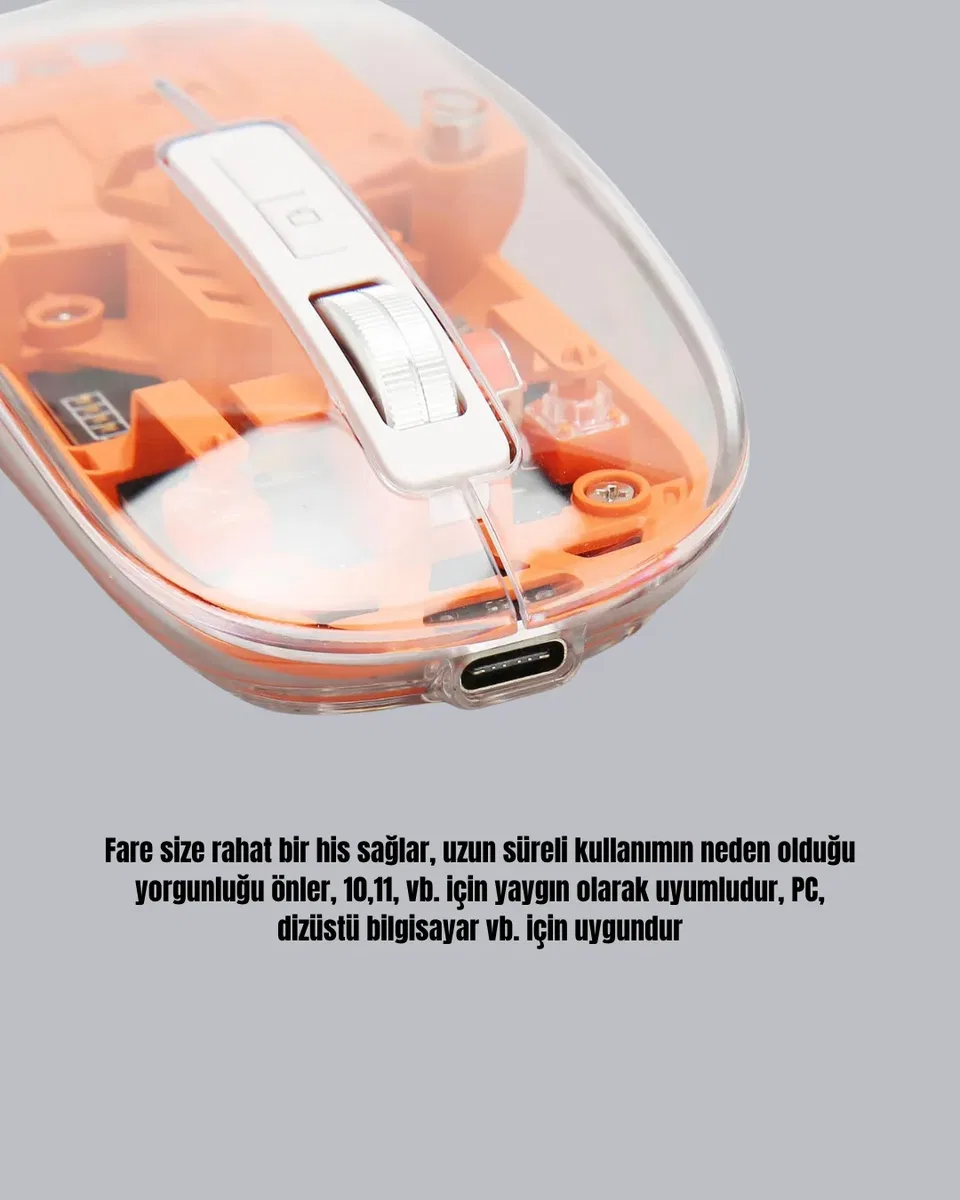 Çift Modlu Fare – USB Alıcılı ve Bluetooth Bağlantılı görsel 5