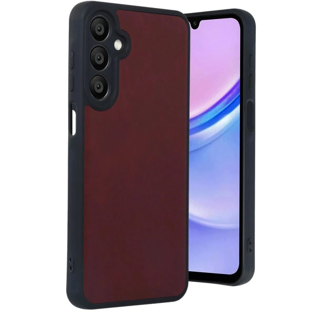 Samsung Galaxy M15 Kılıf Aras Deri Kapak - Bordo görsel 2