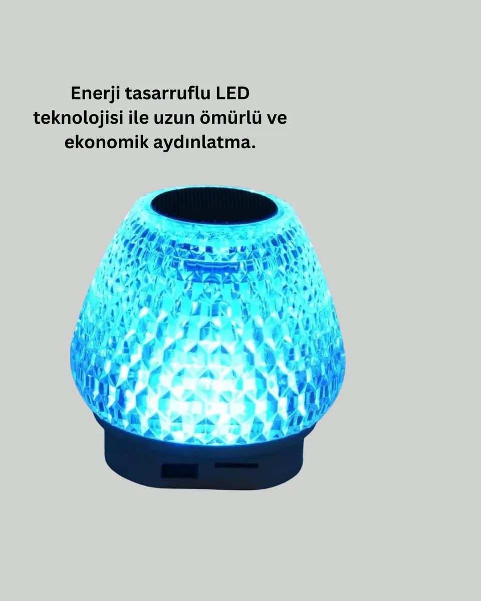 Uzun Pil Ömürlü 7 Renk Işıklı Bluetooth Hoparlör görsel 5