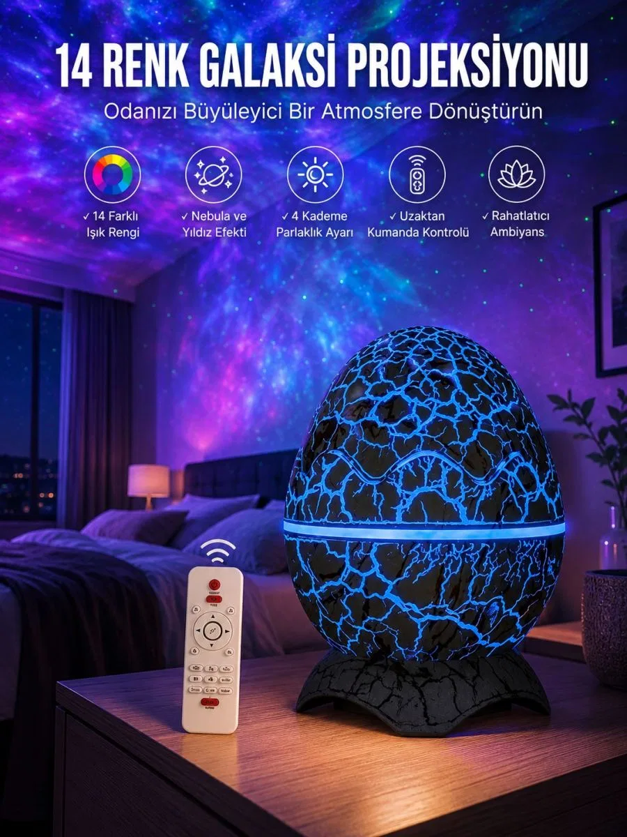 Yumurta Şeklinde Su Dalgalı Bluetooth Speaker Lamba Renkli Şarjlı Yeni Nesil