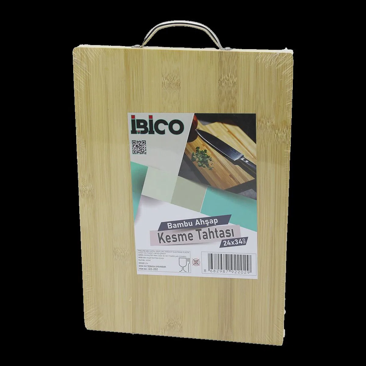 Bambu Kesme Panosu 24x34x1. 7 cm - Metal Kulplu görsel 2