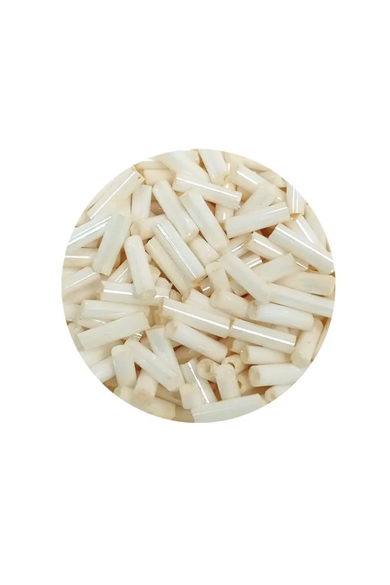 Uzun Boru Kesme Boncuk Çap 2mm Uzunluk 10 mm - 20 Gram - Açık Krem - BNC259 görsel 2