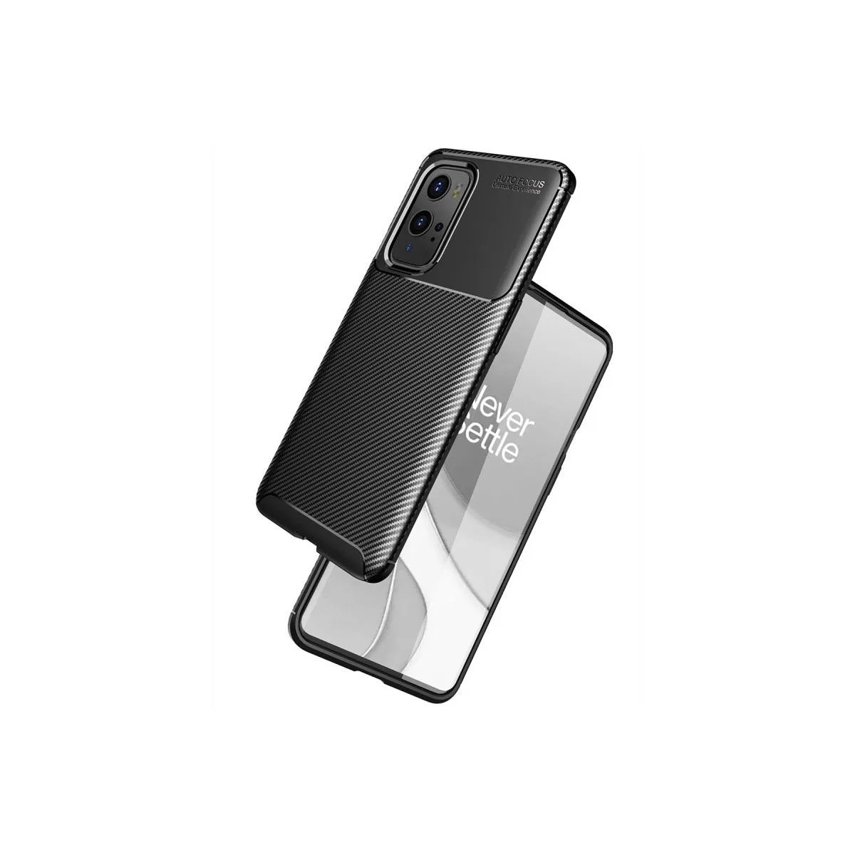 One Plus 9 Pro Kılıf Auto Focus Karbon Kapak - Siyah görsel 7