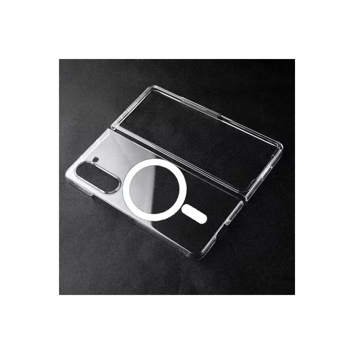Samsung Galaxy Z Fold 5 Kılıf Magneticsafe Şeffaf Silikon - Şeffaf görsel 4