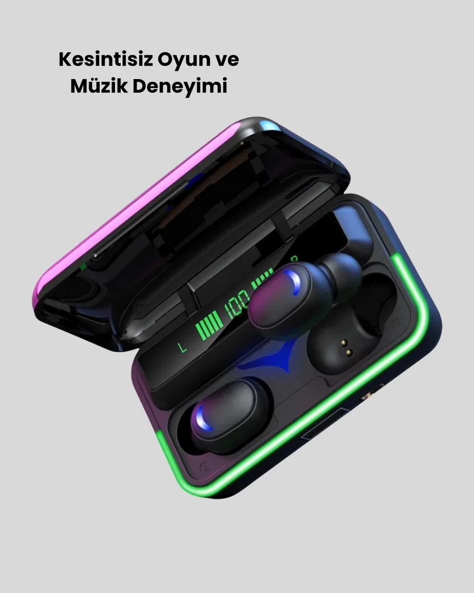 E10 Kablosuz Bluetooth Kulaklık – 3D Ses, Powerbank Şarj Kutusu görsel 5
