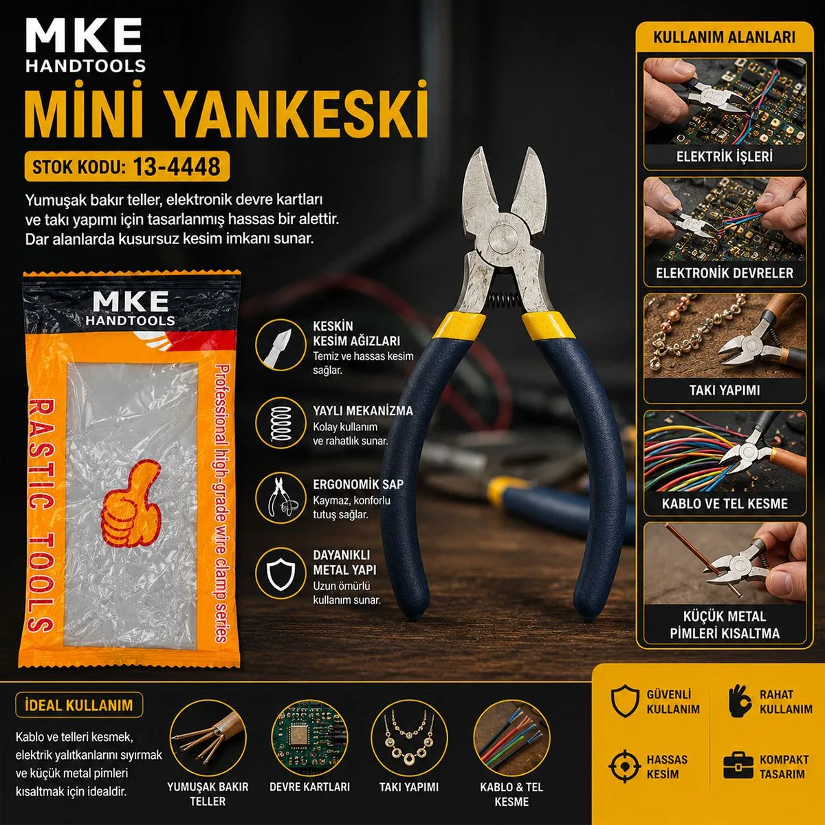 Mini Yaylı Çelik Yan Keski görsel 2