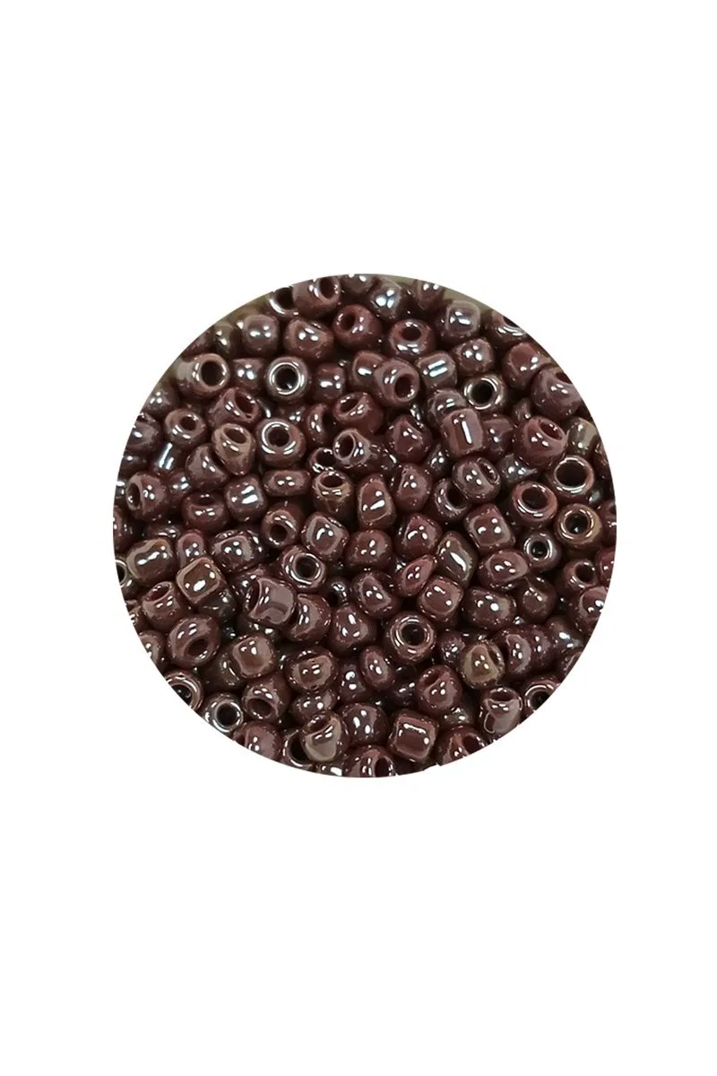 Dökme Cam Kum Boncuk (8/0) 3 mm - 20 Gram - Parlak Koyu Kestane - BNC168 görsel 2