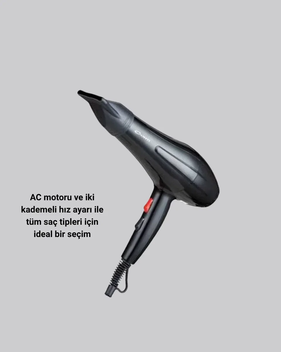 Profesyonel 2200W Fön Makinesi – AC Motorlu, Hızlı Kurutma, Hafif Tasarım görsel 2