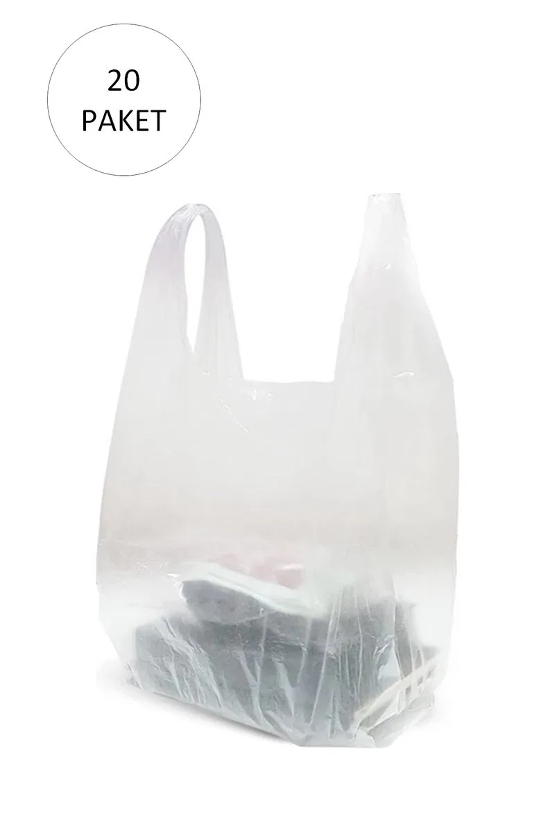 Şeffaf Atlet Poşet Orta Boy 28x50 cm 20 Paket Takriben 4. 000 Adet