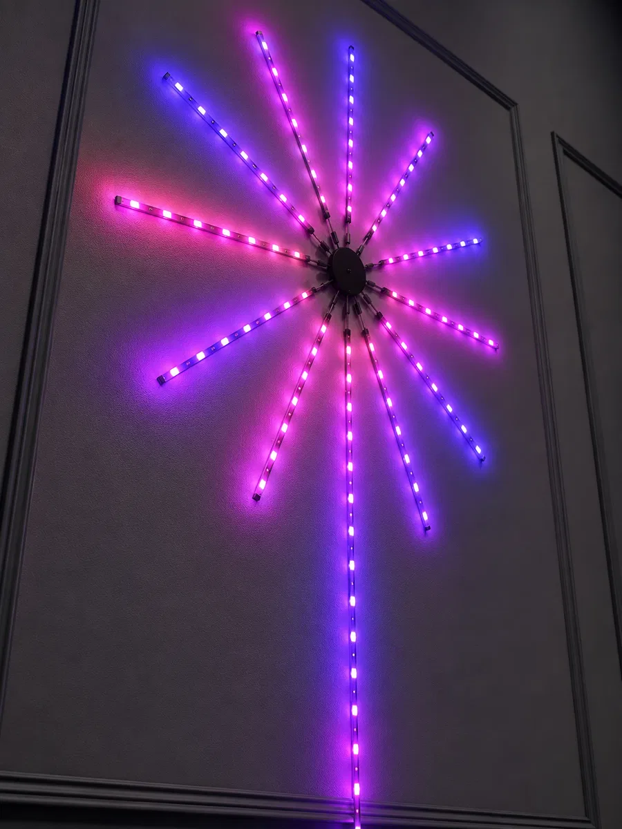 Dekoratif RGB Fireworks LED Duvar Işığı Çok Renkli Telefon Kontrollü LED Aydınlatma görsel 4