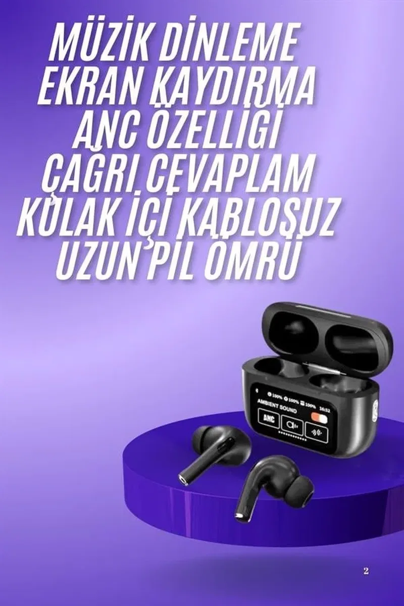 2. Nesil Pro Ekranlı Sesli Görüşme Yapabilen Kablosuz Bluetooth Kulaklık