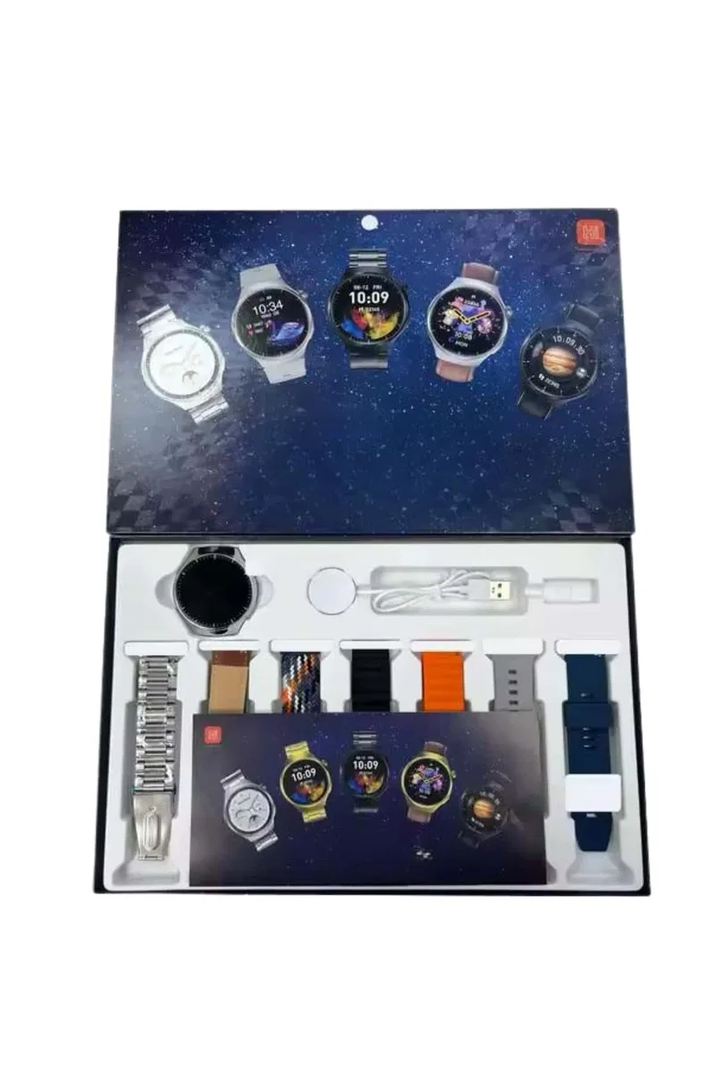 Unı Yuvarlak Ekranlı 7 Kordonlu Akıllı Saat GPS Destekli Çoklu Kordon Seçeneği görsel 4