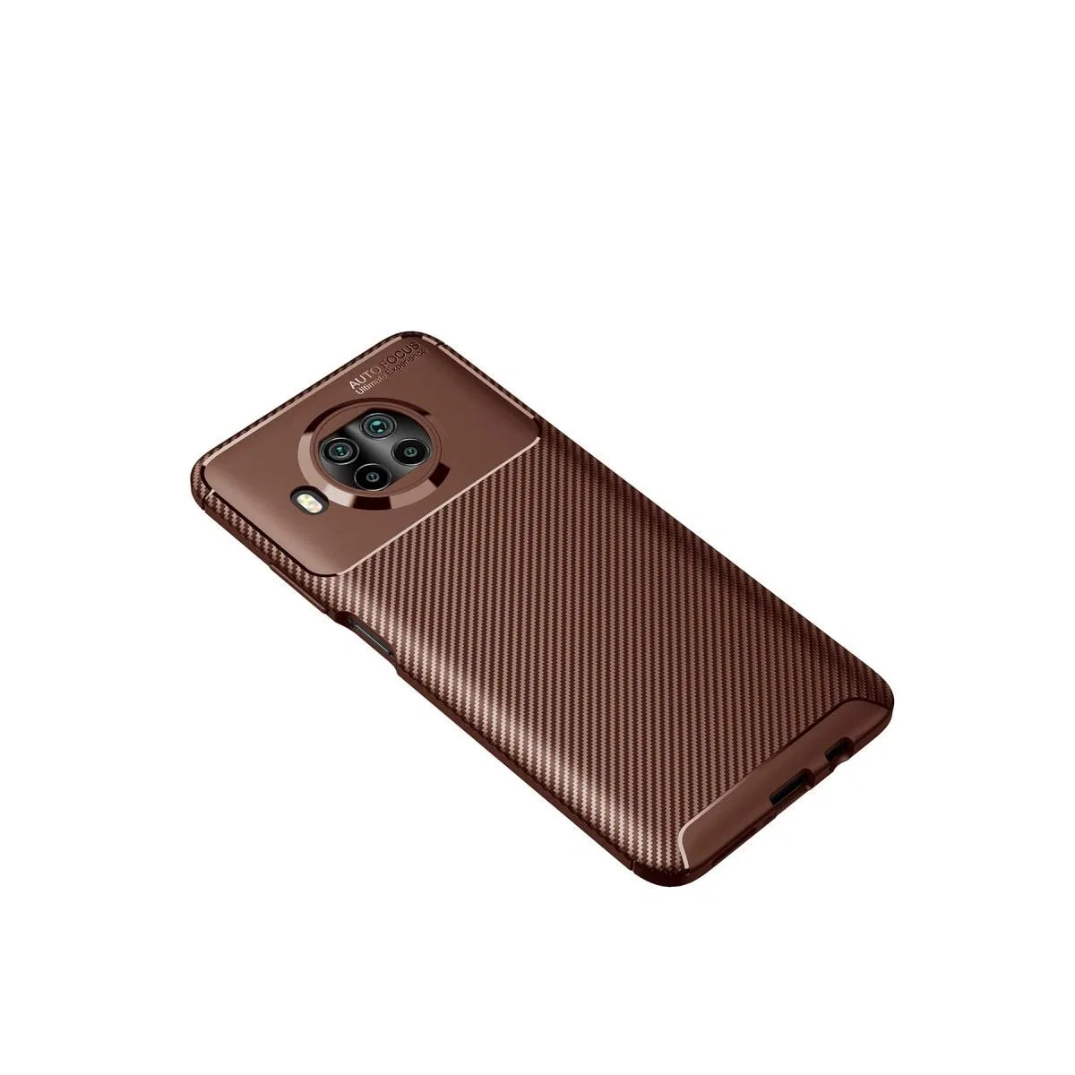 Xiaomi Mi 10t Lite Kılıf Auto Focus Karbon Kapak - Kahverengi görsel 2