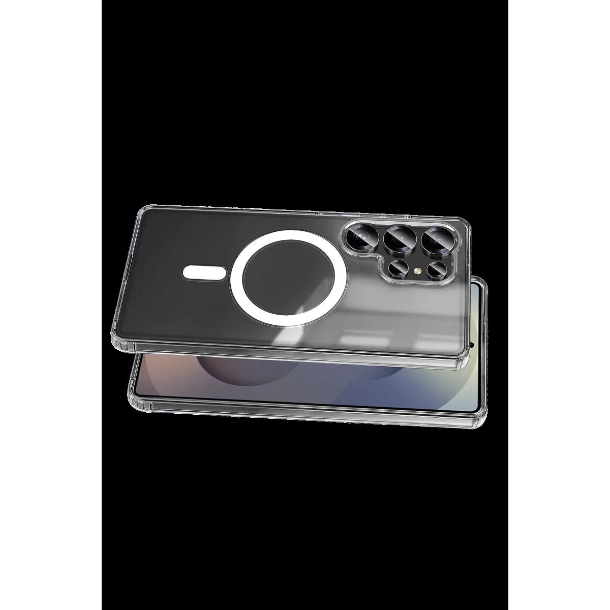 Samsung Galaxy S25 Ultra Kılıf Magneticsafe Şeffaf Silikon - Şeffaf görsel 3