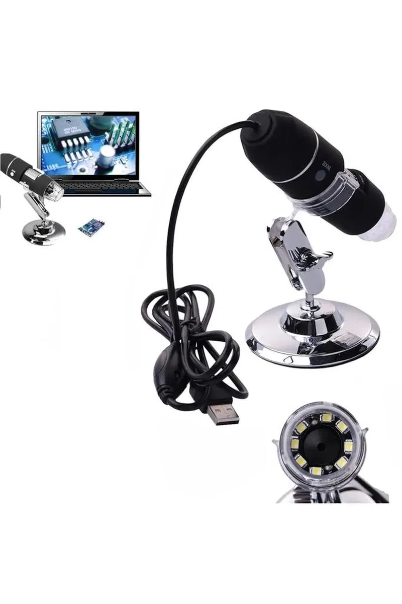 1600x Usb Dijital Mikroskop Kamera Endoskop 8led Büyüteç Metal Standı görsel 8